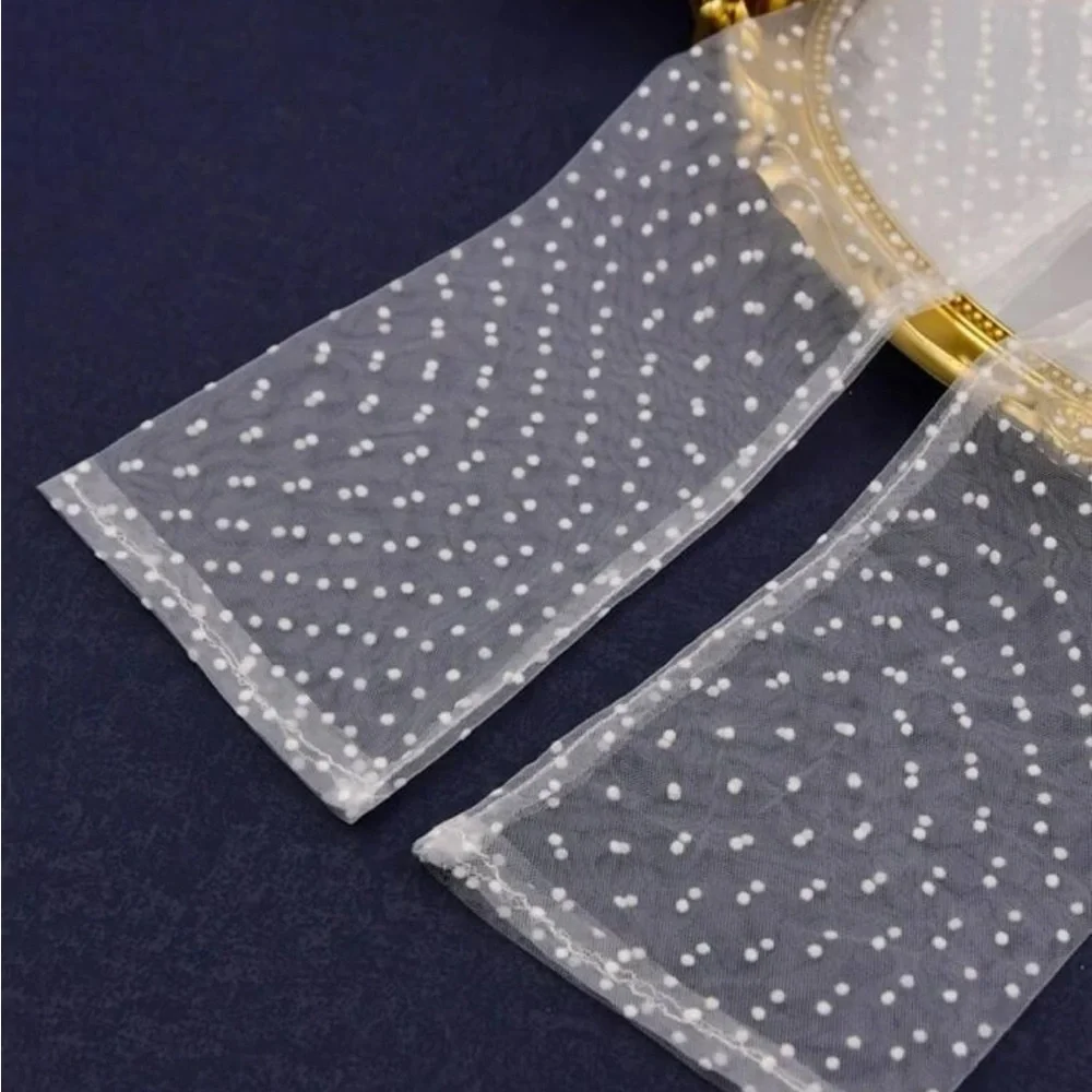Elegant polka dot sheer bridal gloves wedding
